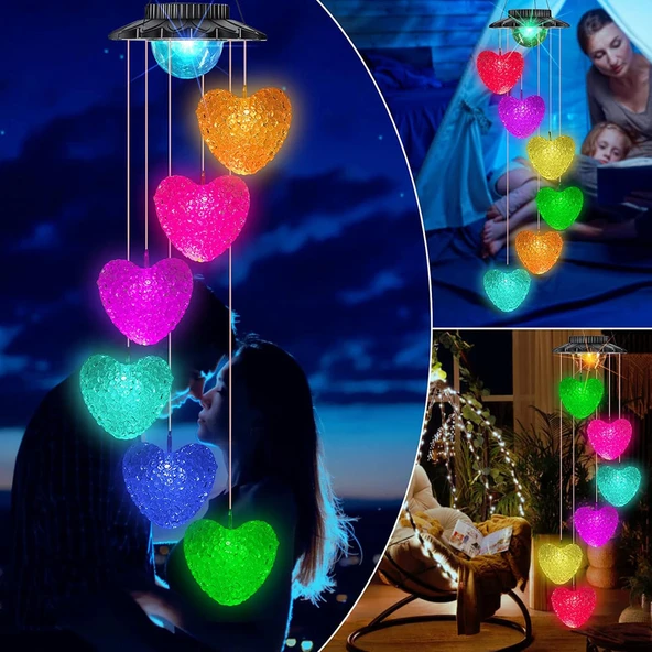 Greentech Güneş Enerjili Renk Geçişli Kristal Kalp Aydınlatma / GT-SL40 - Resim 4