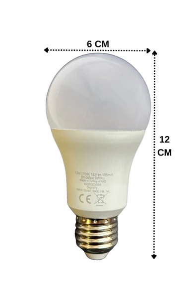 Philips (12 Adet) Philips 13W Sarı Işık E27 Duylu (Kalın Duy) Led Ampul - Resim 3