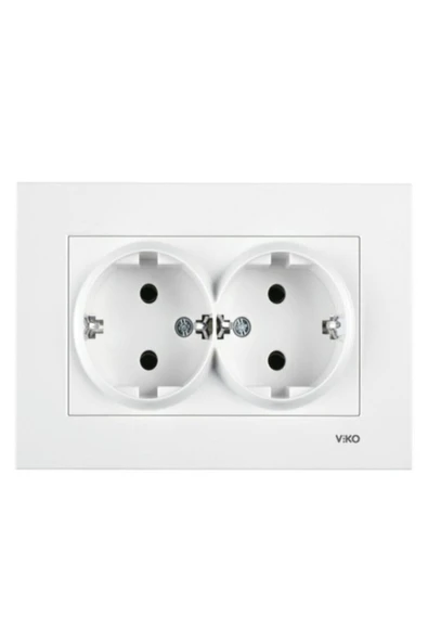 VİKO Karre Ikili Topraklı Priz Çerçeve Dahil ürün görseli 1