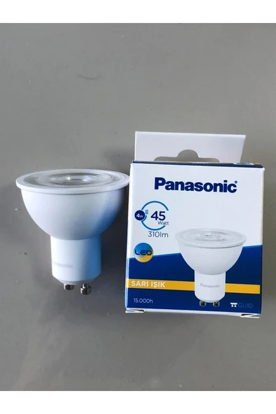 PANASONIC 5 ADET PANASONİC  GU 10 LED SPOT 4W=45W  310 LÜMEN 3000 KELVİN SARI  15.000 SAAT ürün görseli 1