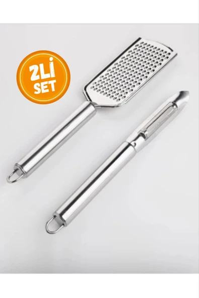 Mucit Home 2li Set Paslanmaz Çelik Rende Ve Soyacak Peynir Çikolata Zencefil Patates Limon Rende Sebze Soyucu - 3