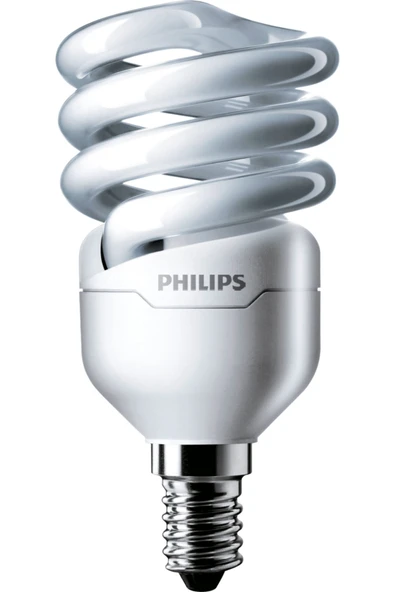 Philips 12w =60w Economy Twister/ Tornado/spiral Sarı Işık/ E14(ince) Duy/2700kelvin-741 Lumen ürün görseli 1