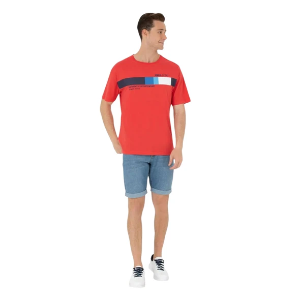 Erkek Comfort Bisiklet Yaka Tişört - Resim 8