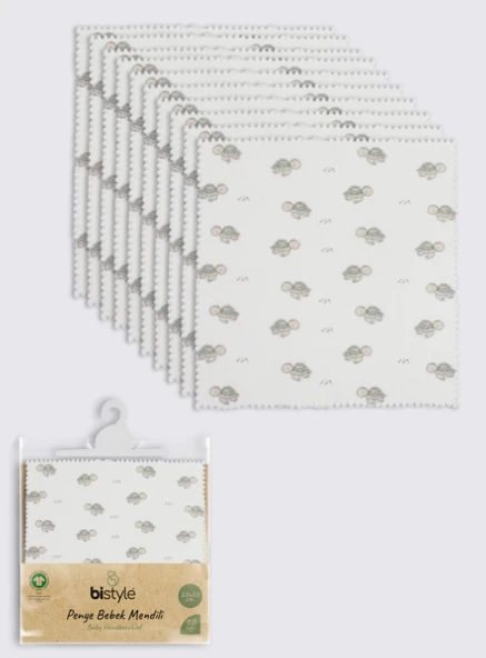 Eğitici Oyuncak Bistyle Tortoise 20x20 10'Lu Penye Mendil 90163 Ekru ürün görseli