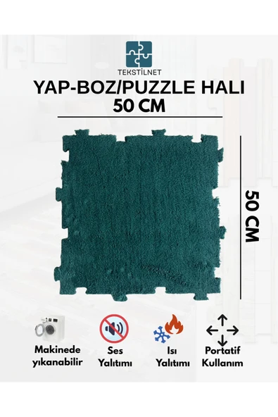 Tekstilnet Peluş Kreş Halısı Anaokulu Puzzle Halı Japon Halı 50x50 - 12