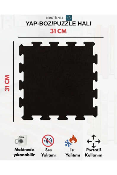 Tekstilnet Peluş Kreş Halısı Anaokulu Puzzle Halı Japon Halı - 7