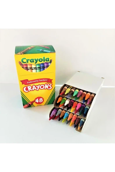 48 Colourful Crayons- Amerikan-Nontoxic- 48 Renk Mum Boya Seti - Resim 4