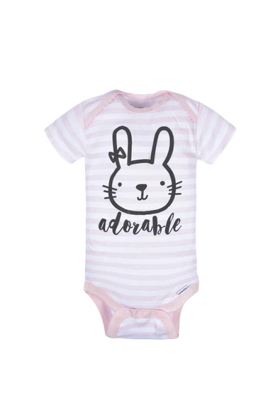 Baby Girl- Kısa Kollu Kız Bebek Onesies Bodysuit Zıbın Seti- 8'li Paket - Resim 5