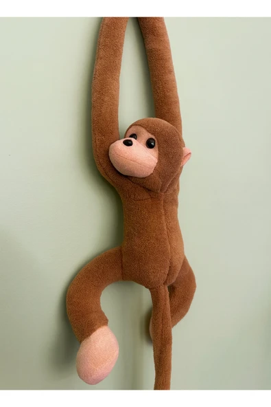 Sarılan Peluş Maymun – Elleri Cırt Cırtlı Uyku ve Oyun Arkadaşı – Sevimli Peluş Maymun Oyuncak - 2