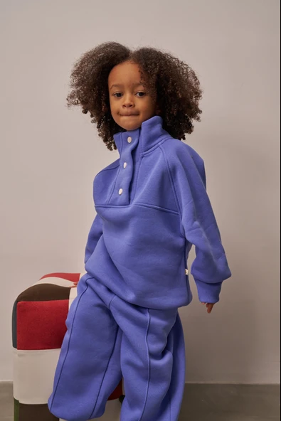 Leylak Dik Yaka Eşofman Takım - Resim 5