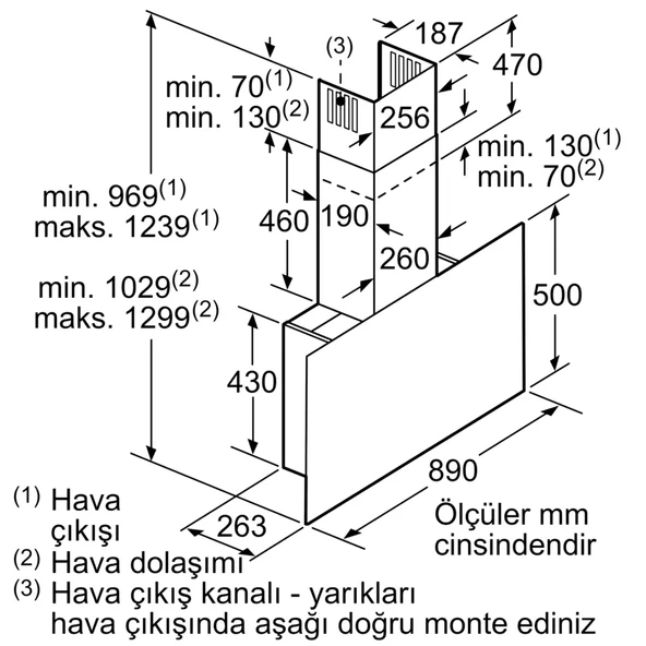 Siemenes LC97FVP60 Düz Duvar Tipi Davlumbaz - Resim 7