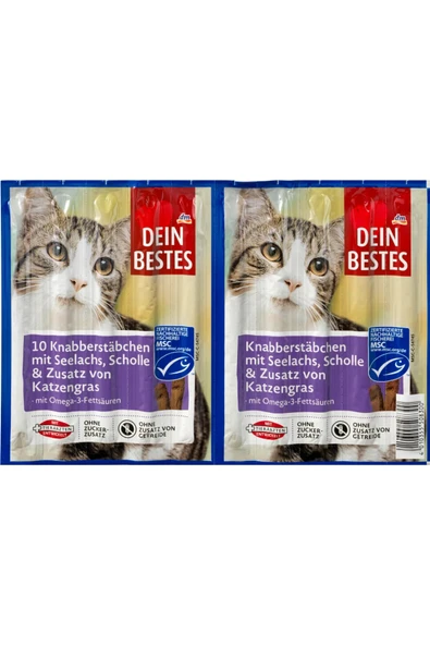 Dein Bestes Alman Kalitesi- Stick Kedi Ödülü- Somon Balığı ve Kedi otlu- 20 adet- 100 gr ürün görseli