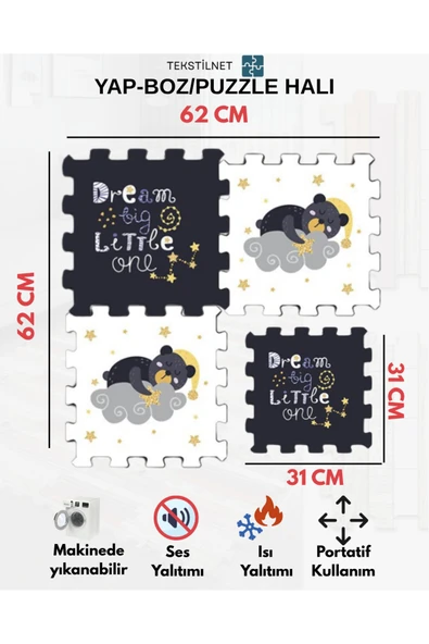 Tekstilnet Çocuk Odası Halı Çeşitleri Desenli Japon Halı - 8