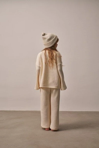 Krem Cookie Nakışlı Dökümlü Alt Üst Takım - Resim 6