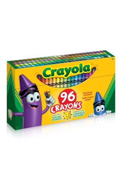 96 Colourful Crayons- Amerikan-Nontoxic- 96 Renk Mum Boya Seti- Kalemtıraşlı ürün görseli