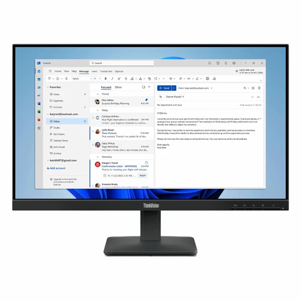 Lenovo ThinkVision S24-4e 64B5KAT1TK 23.8" 100Hz 4Ms VGA+HDMI FullHD IPS Vesa Monitör ürün görseli