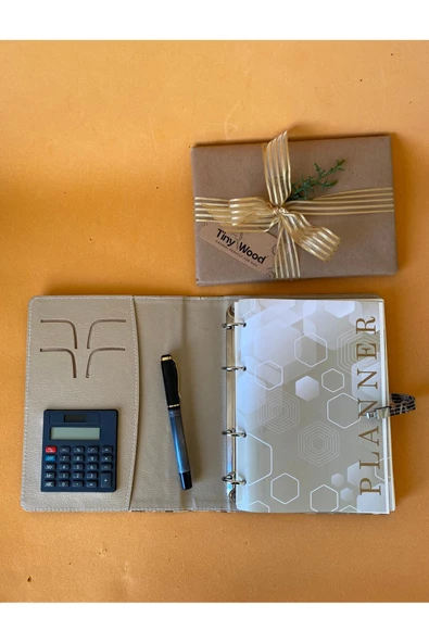 Leopar Desenli Deri Kaplı Kilitli Ajanda | Hesap Makineli | Tarihsiz Planlayıcı - 4