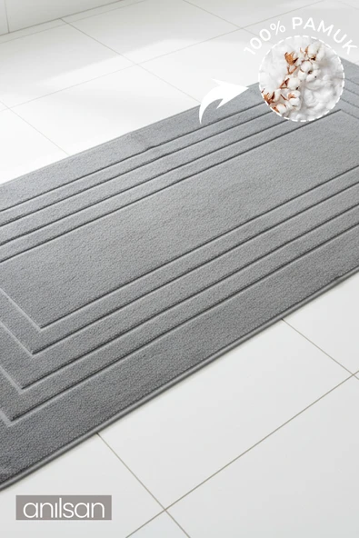 Alora Antrasit Büyük Ayak Havlusu - 60x130 Cm , 690GR %100 Pamuk, Spa Ve Otel Banyo Paspası