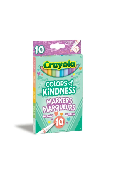 Colors of Kindness - Fine Line- 10 Washable Markers- Amerikan-nontoxic- 10 Yıkanabilir Boya Kalemi - Resim 2