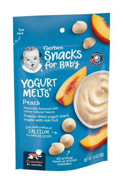 Yogurt Melts Peach, Şeftali, 8+ Months, 8 ay sonrası, 1 oz (28 g) ürün görseli