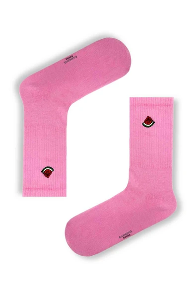 5’li Bilek Nakışlı Meyveler Desenli Renkli Çorap Kutusu | Kadın Günlük Hediye Seti - 3