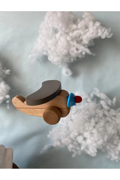 Ahşap Oyuncak Mini Uçak Eğitsel Oyuncak - Resim 4