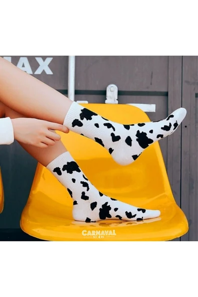 Sweet Milk 5’li Siyah Beyaz Desenli Çorap Seti | Unisex Hediye Kutulu Çoraplar - 4