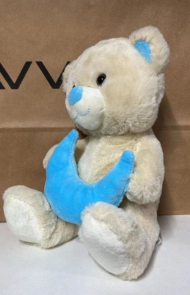 Oyuncak Peluş Sevimli Uyku Arkadaşı Aydedeli Ayıcık 26 cm - Resim 3