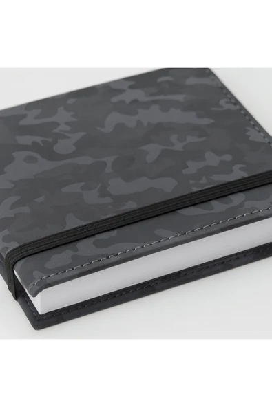 Siyah Kamuflaj Sert Kapaklı Çizgili Defter | 14x20 cm | 168 Yaprak | Günlük, Not Defteri, Ajanda - 3