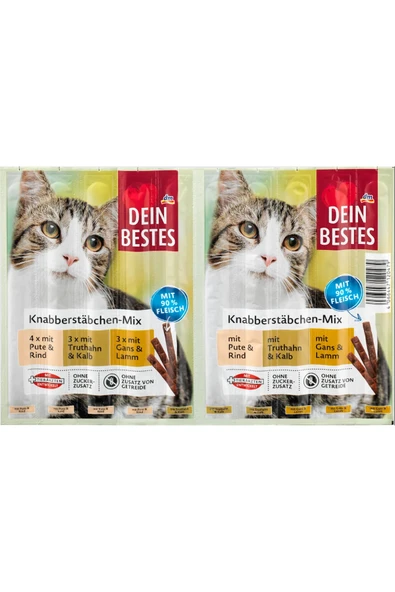 Dein Bestes-Alman Kalitesi- Karışık- Stick Kedi Ödülü- 20 adet- 100 gr ürün görseli