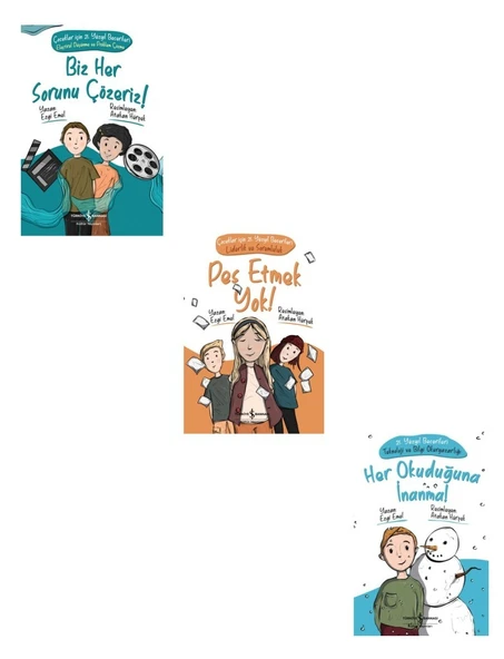 Ezgi Emel Seti 3 Kitap (Her Okuduğuna İnanma + Pes Etmek Yok + Biz Her Sorunu Çözeriz Çocuklar) ürün görseli