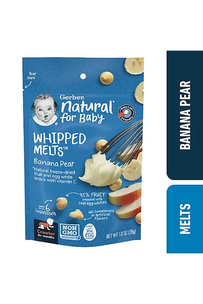 Whipped Melts, Banana Pear, Muz Armut, 8+ Months, 8 ay sonrası, 1 oz (28 g) - Resim 2