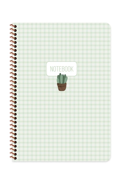 A4 80 Yaprak Kareli Karton Kapak Spiralli Defter – Pötikare Desenli