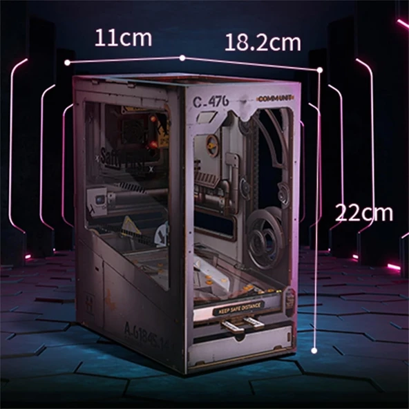 Mini Pinball Oyunu LED Işıklı Kendin Yap 3D Puzzle Kitap Köşesi - 4