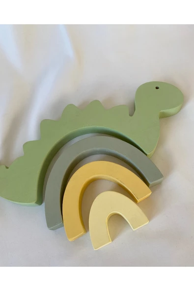 Ahşap Yeşil Dinazor Puzzle Oyuncak, Ahşap Oyuncak Dinazor - 2