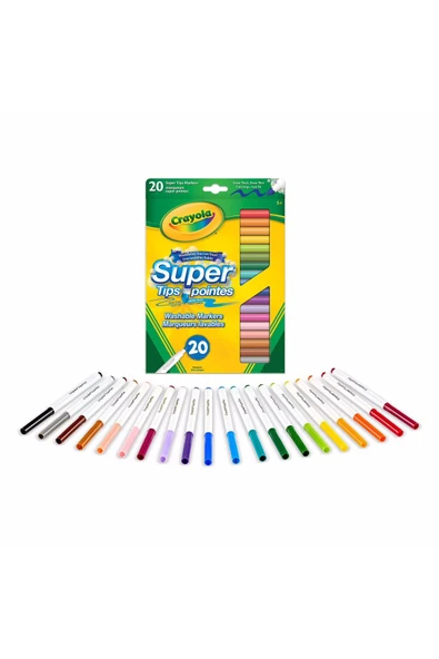 20 Super Tips Washable Markers- Amerikan-Nontoxic- 20 Yıkanabilir Kalın Uçlu Keçeli Boya Kalemi - Resim 2