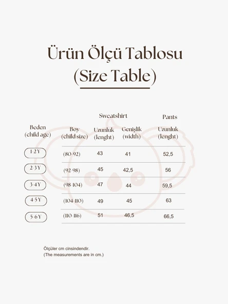 Bej Hello Nakışlı Alt Üst Takım - Resim 3