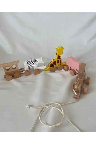 Ahşap Oyuncak Safari Tren, Ahşap Oyuncak Tren ürün görseli 1