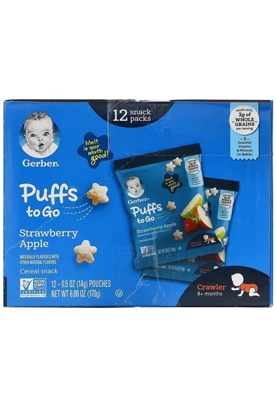 Puffs To Go- Strawberry Atıştırmalık (seyahat Boyu-14 Gr) - Resim 2