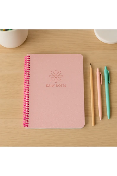 Okul Defteri A4 80 Yaprak Çizgili PP Kapak Spiralli Glitter Defter – Sticker Hediyeli - 2