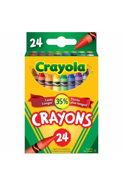 24 Colourful Crayons- Amerikan-Nontoxic- 24 Renk Mum Boya Seti ürün görseli