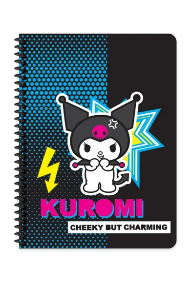 Lisanslı Kuromi A4 80 Yaprak Çizgili Karton Kapak Spiralli Defter - 7