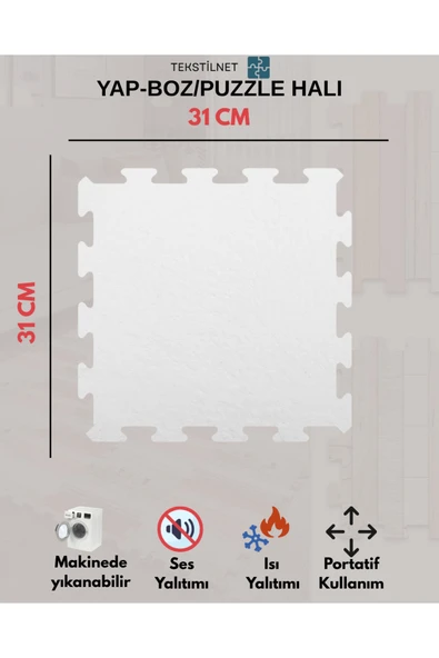 Tekstilnet Peluş Kreş Halısı Anaokulu Puzzle Halı Japon Halı