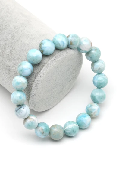 Larimar Doğal Taş Bileklik 11 mm Küre Kesim - BLK-2001 ürün görseli
