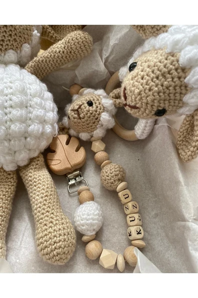 Hoşgeldin Bebek, Unisex, Organik Uyku Arkadaşı Emzik Zinciri Diş Kaşıyıcı Yenidoğan Hediye Seti - 4