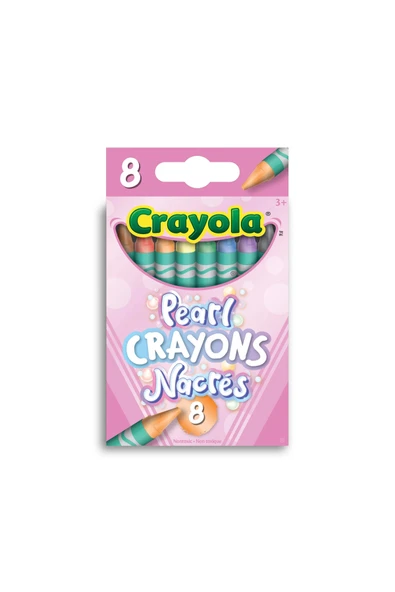 8 Pearl Crayons- Amerikan-Nontoxic- İnci 8 Renk Mum Boya Seti ürün görseli