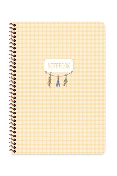 A4 80 Yaprak Kareli Karton Kapak Spiralli Defter – Pötikare Desenli - 3