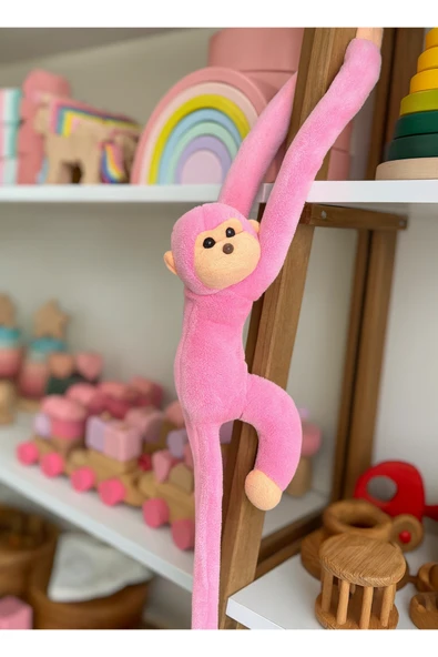 Sarılan Peluş Maymun – Elleri Cırt Cırtlı Uyku ve Oyun Arkadaşı – Sevimli Peluş Maymun Oyuncak - 8