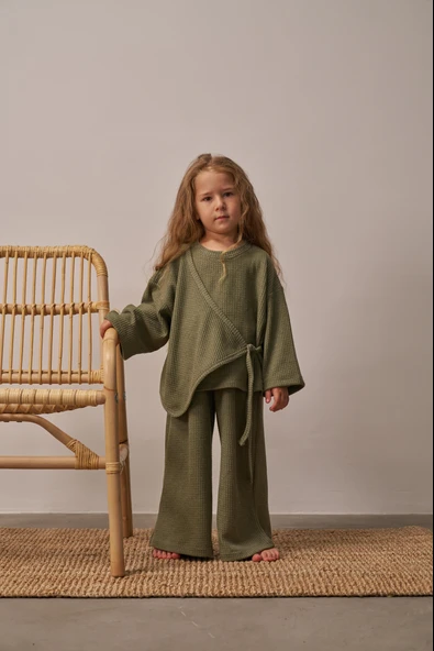 Haki Waffle Bağlamalı Takım ürün görseli