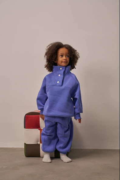 Leylak Dik Yaka Eşofman Takım - Resim 7